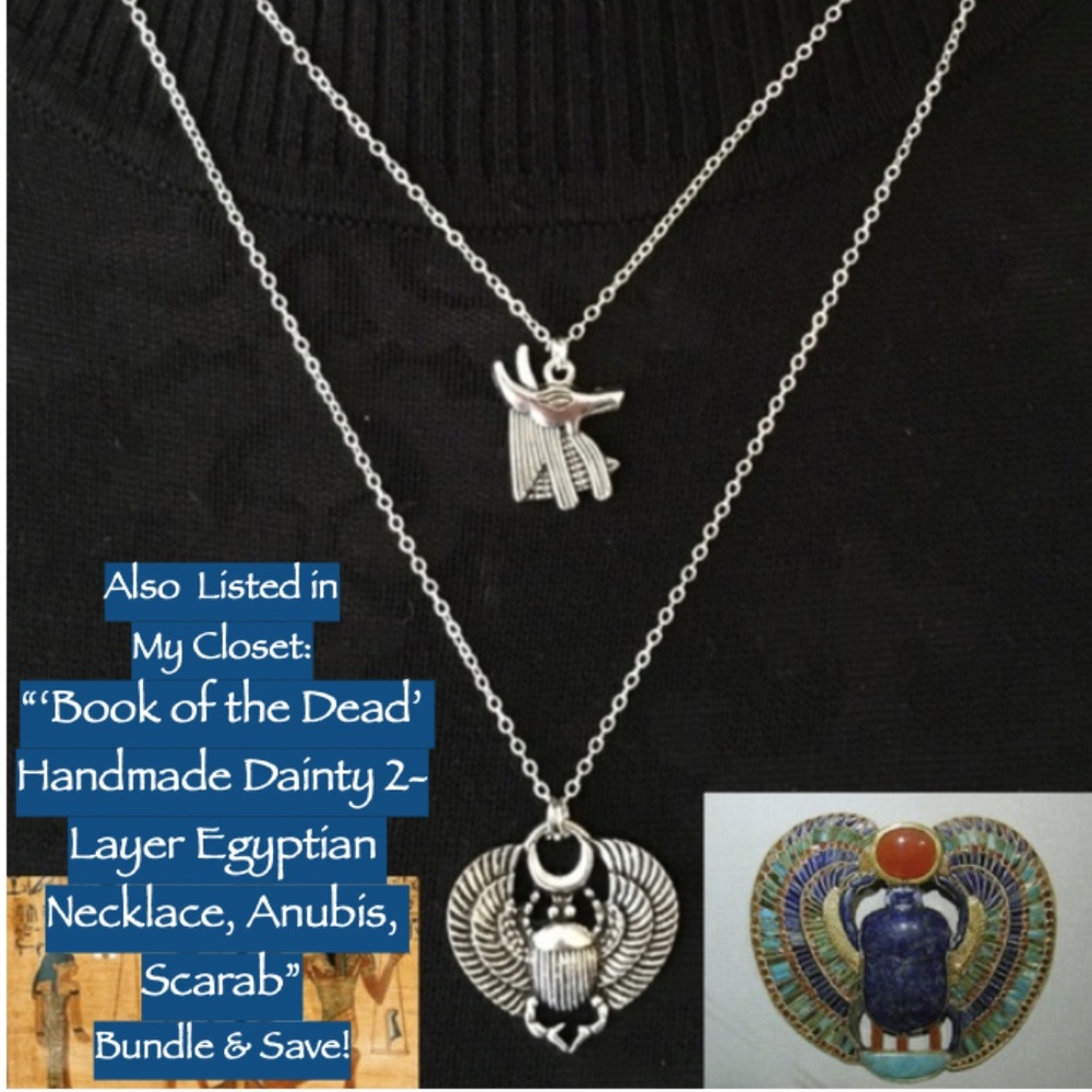 “Great Mother Isis” Goddess Egyptian Mythology Handmade Necklace, Lapis Lazuli - Picture 15 of 15